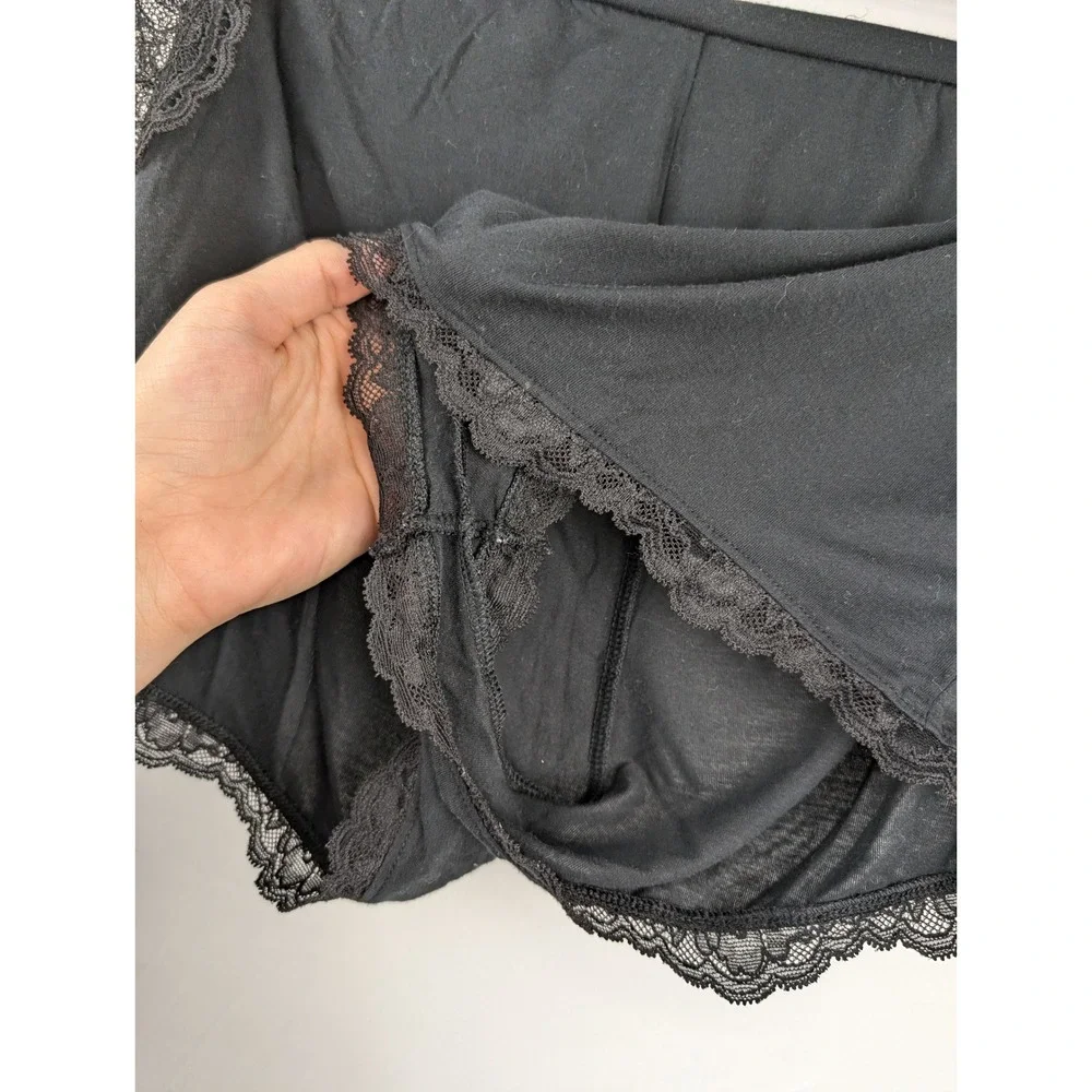 Victorias‎ Secret Sheer Lace Cami Shorts Pajama Set Sz L Black PJs Lingerie Sexy